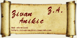 Živan Anikić vizit kartica